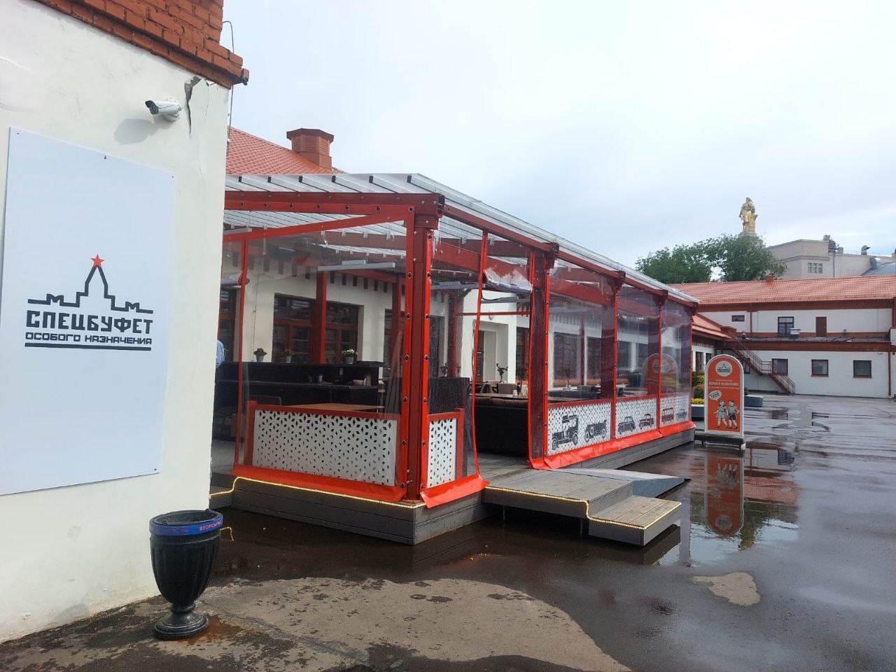 ПВХ шторы для летней террасы кафе в Кромах